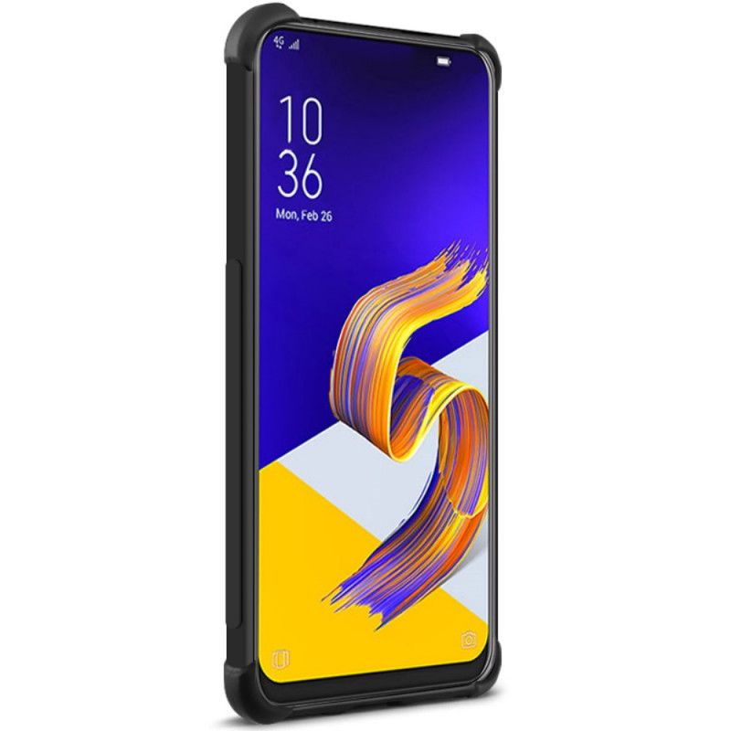 Hülle Asus ZenFone 6 Schwarz Flexibles Silikon Mit Imak-Siebfolie