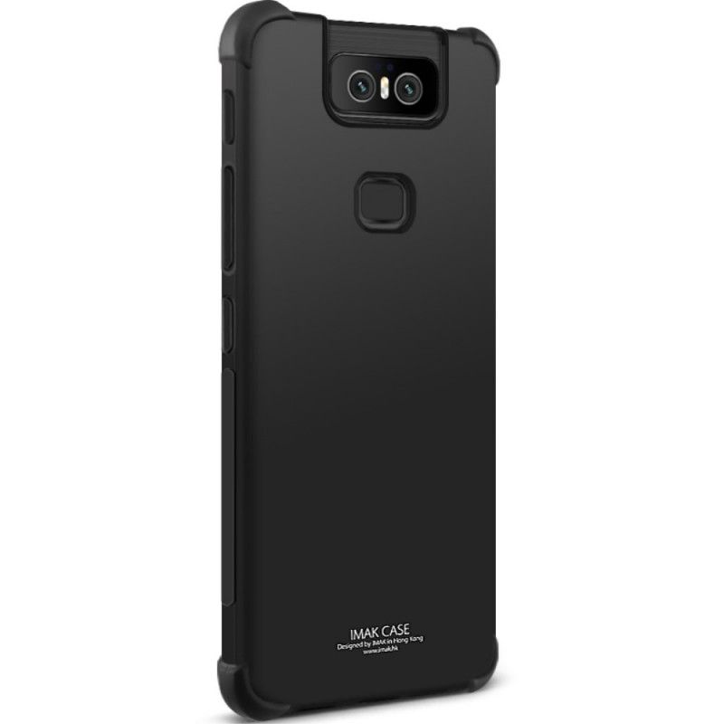 Hülle Asus ZenFone 6 Schwarz Flexibles Silikon Mit Imak-Siebfolie