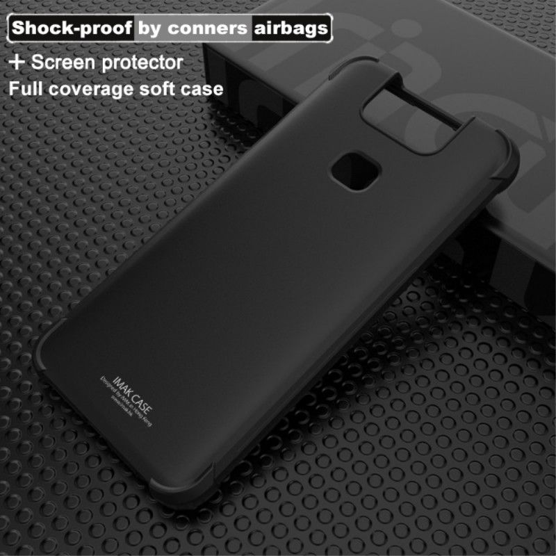 Hülle Asus ZenFone 6 Schwarz Flexibles Silikon Mit Imak-Siebfolie