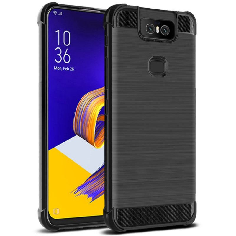 Hülle Für Asus ZenFone 6 Imak Gebürstete Kohlefaser