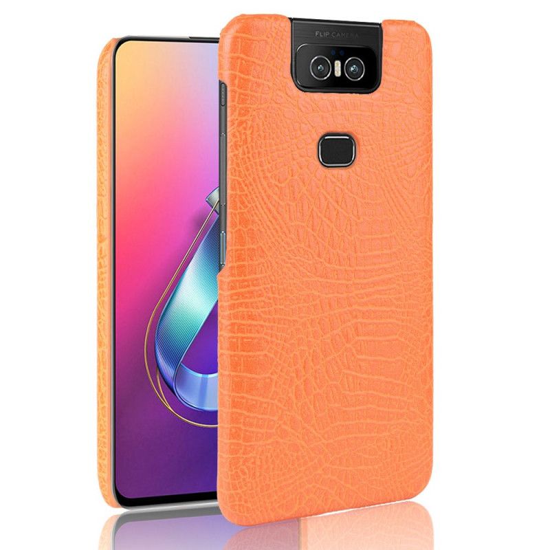 Hülle Für Asus ZenFone 6 Schwarz Krokodilhauteffekt