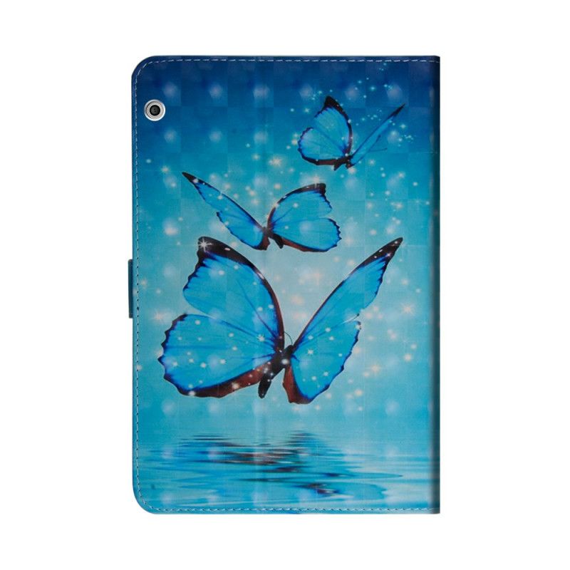 Lederhüllen Huawei MediaPad T3 10 Blaue Schmetterlinge