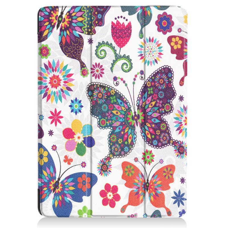 Smart Case Huawei MediaPad T3 10 Retro Schmetterlinge Und Blumen