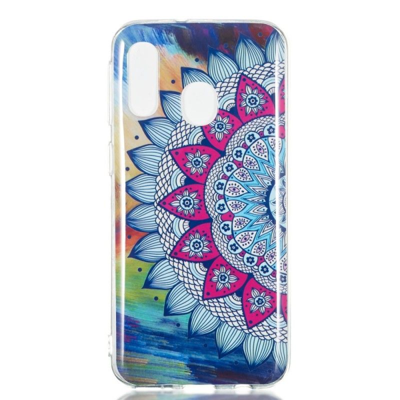 Hülle Samsung Galaxy A40 Fluoreszierendes Farbiges Mandala