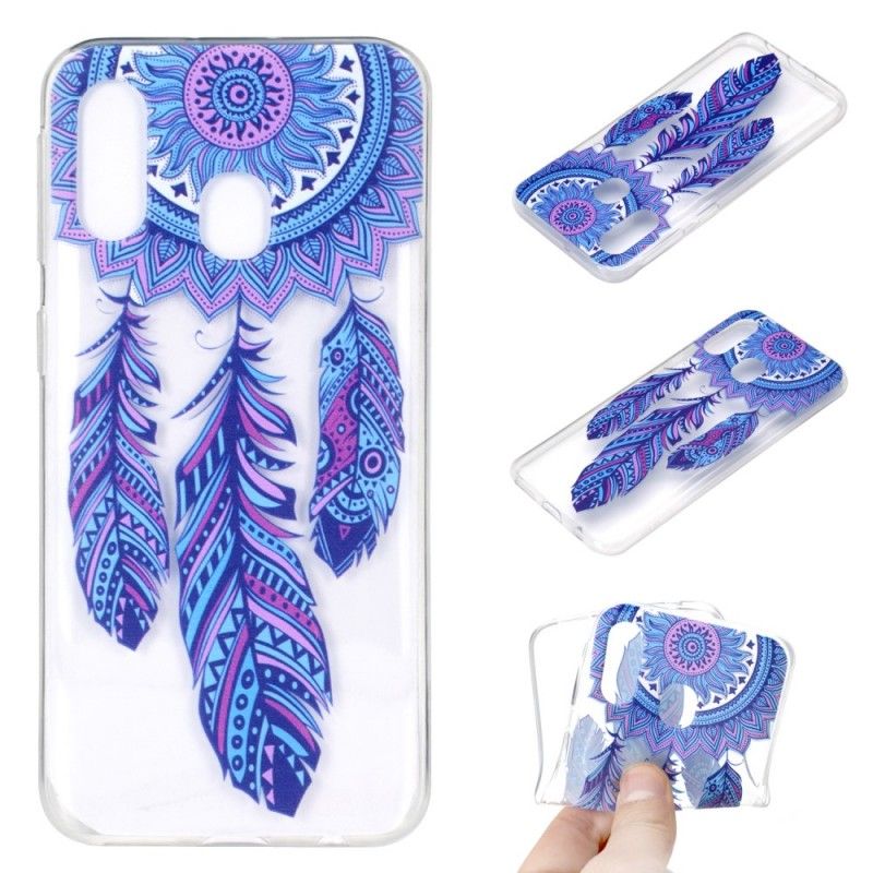 Hülle Samsung Galaxy A40 Handyhülle Fänger Träumt Von Blauen Federn