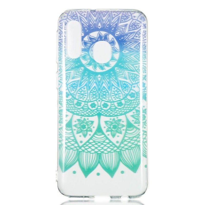 Hülle Samsung Galaxy A40 Handyhülle Transparentes Blaues Mandala