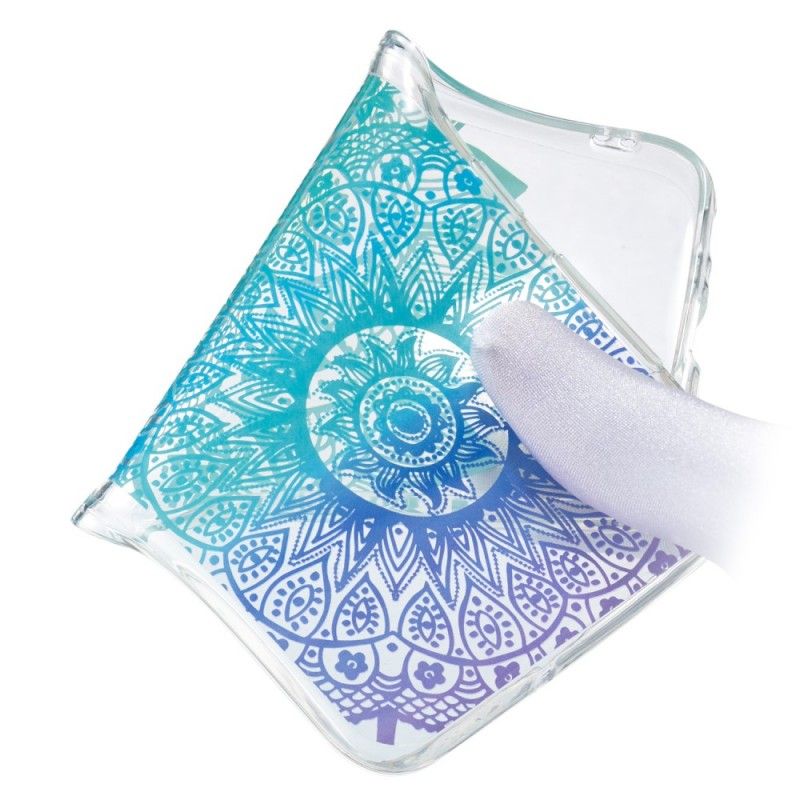 Hülle Samsung Galaxy A40 Handyhülle Transparentes Blaues Mandala