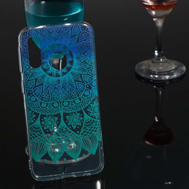 Hülle Samsung Galaxy A40 Handyhülle Transparentes Blaues Mandala