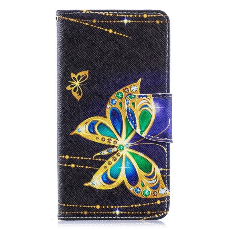 Lederhüllen Für Samsung Galaxy A40 Magischer Schmetterling
