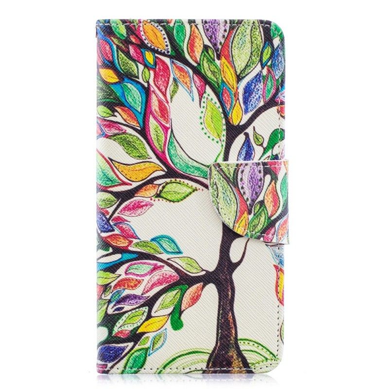 Lederhüllen Samsung Galaxy A40 Farbiger Baum