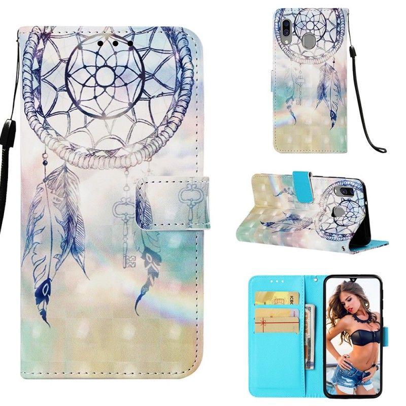 Lederhüllen Samsung Galaxy A40 Pastellfarbener Traumfänger