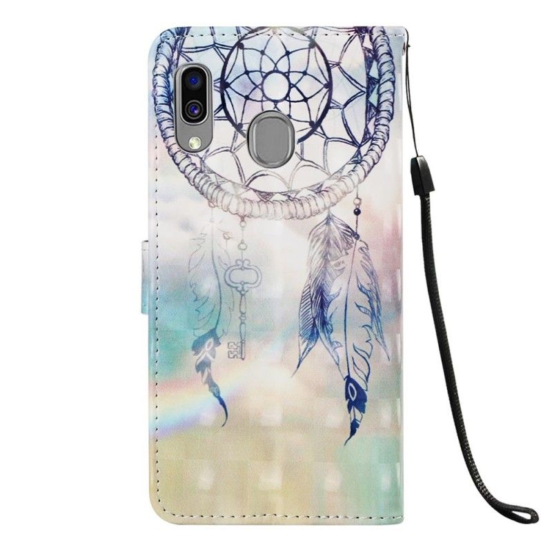 Lederhüllen Samsung Galaxy A40 Pastellfarbener Traumfänger