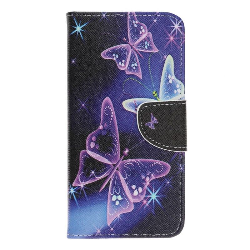 Lederhüllen Samsung Galaxy A40 Schmetterlinge Und Blumen