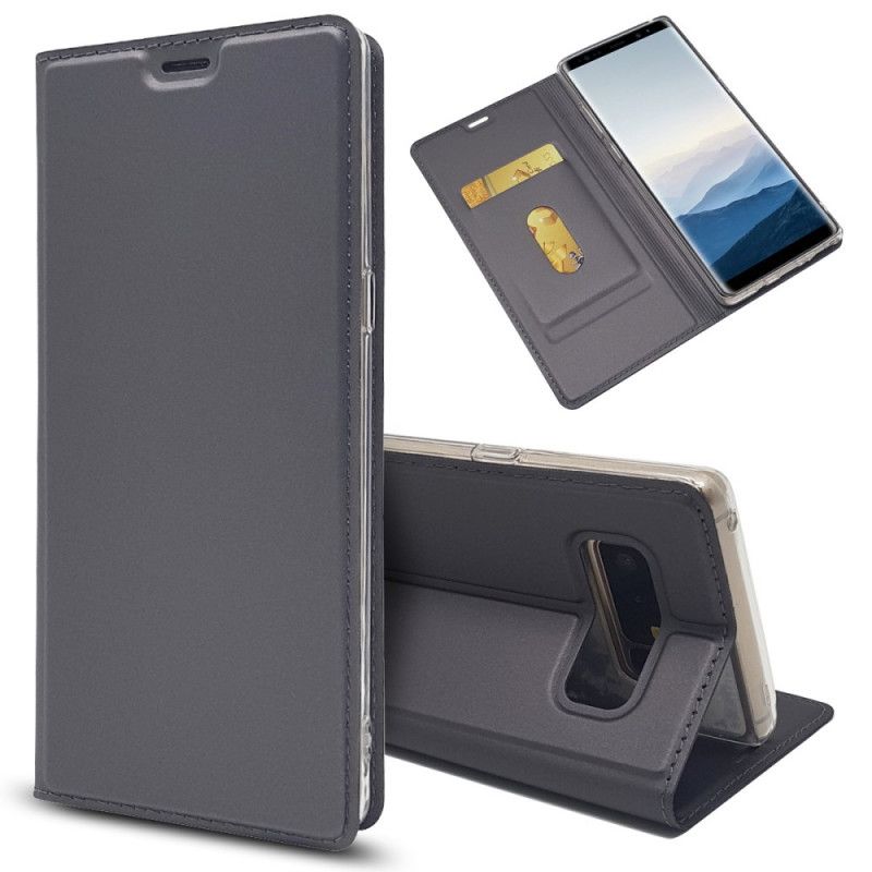 Flip Case Samsung Galaxy Note 8 Schwarz Premium-Ledereffekt