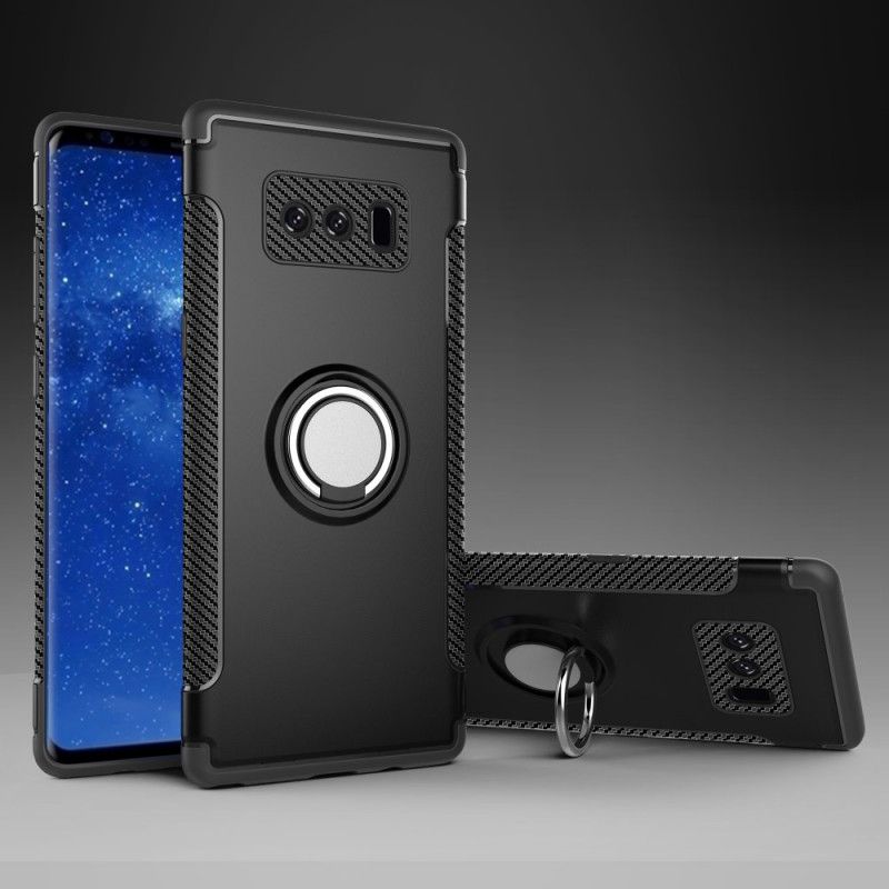 Hülle Für Samsung Galaxy Note 8 Schwarz Hybriddesign Mit Ring