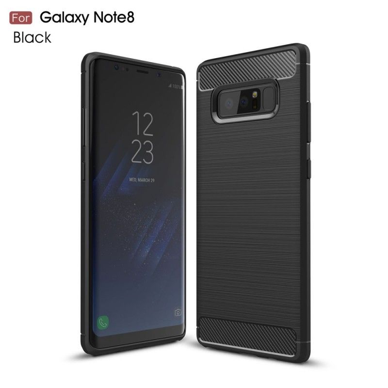 Hülle Samsung Galaxy Note 8 Schwarz Gebürstete Kohlefaser
