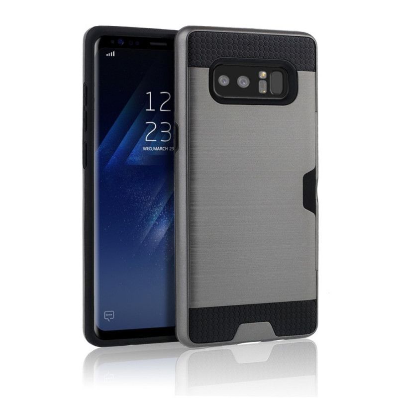 Hülle Samsung Galaxy Note 8 Silber Gebürsteter Kartenhalter