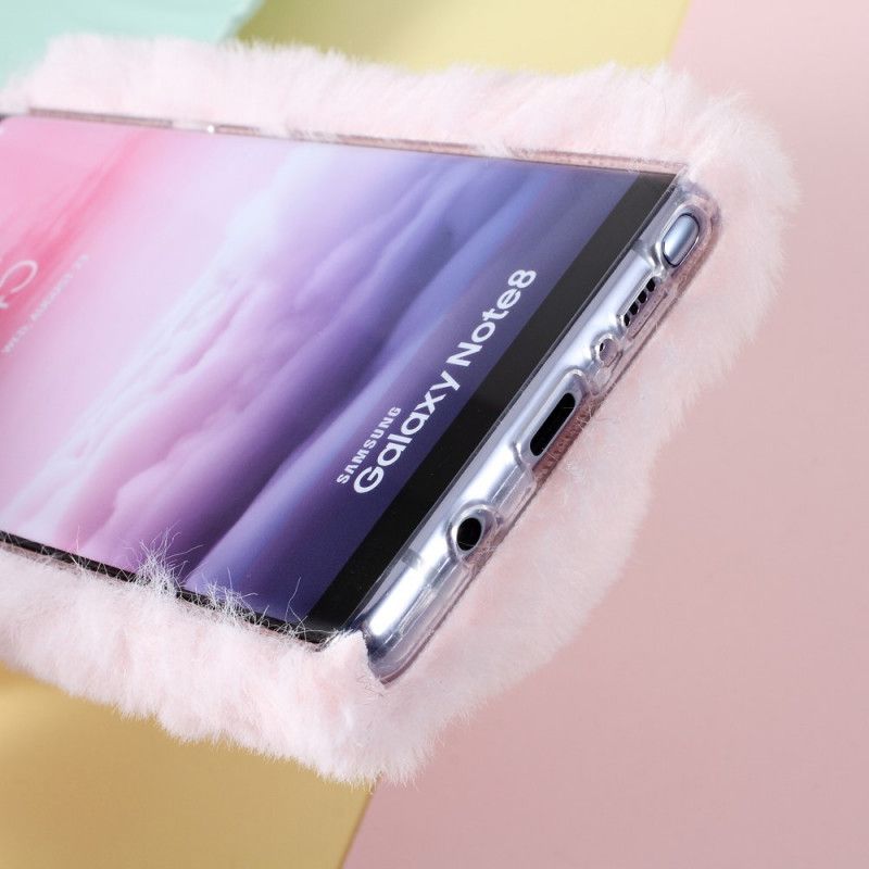 Hülle Samsung Galaxy Note 8 Weiß Kaninchenfelldesign