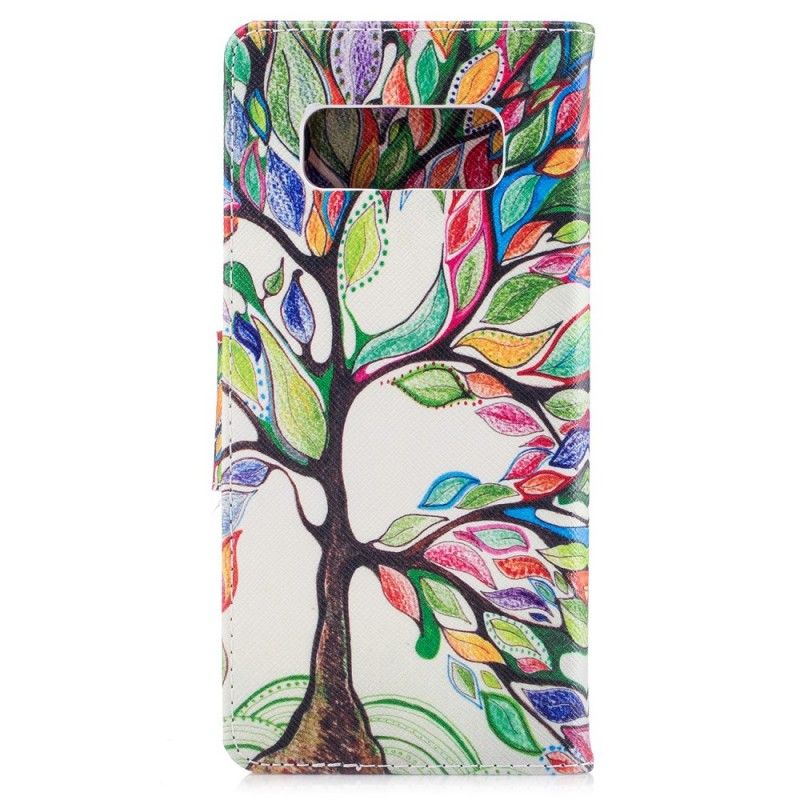 Lederhüllen Samsung Galaxy Note 8 Handyhülle Farbiger Baum