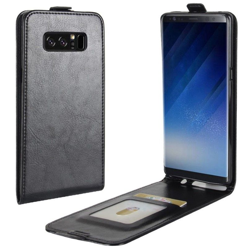Lederhüllen Samsung Galaxy Note 8 Schwarz Faltbarer Ledereffekt