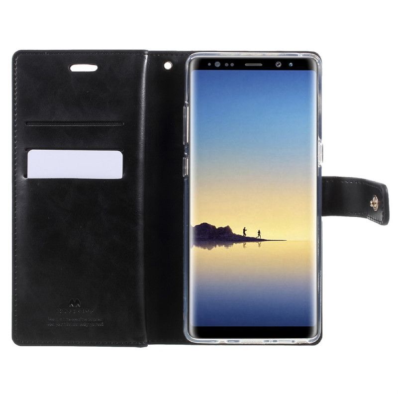 Lederhüllen Samsung Galaxy Note 8 Schwarz Quecksilber-Gänsehaut-Kunstleder