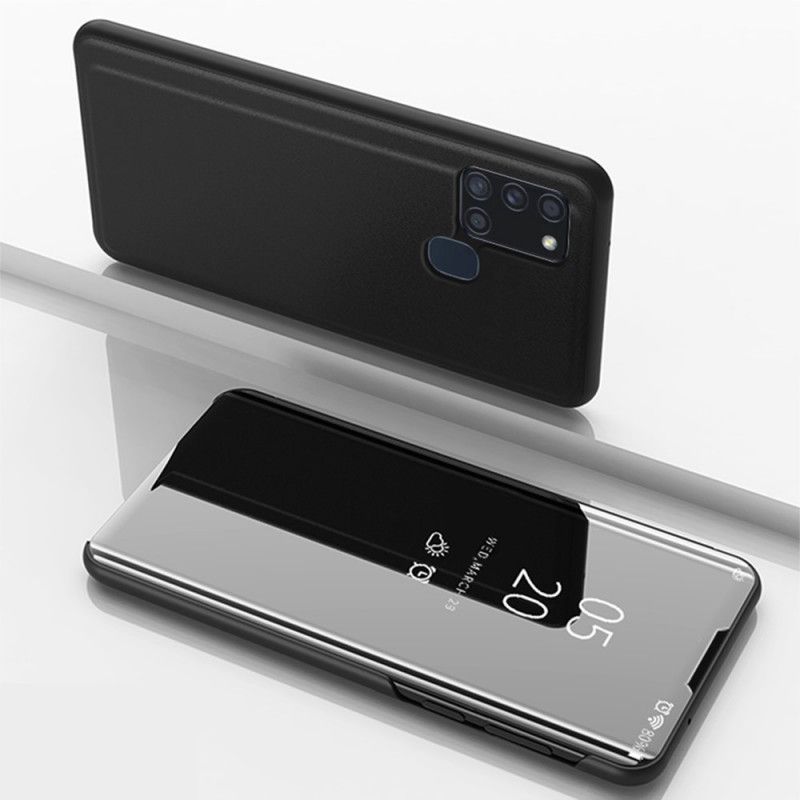 Flip Case Für Samsung Galaxy A21S Schwarz Spiegel