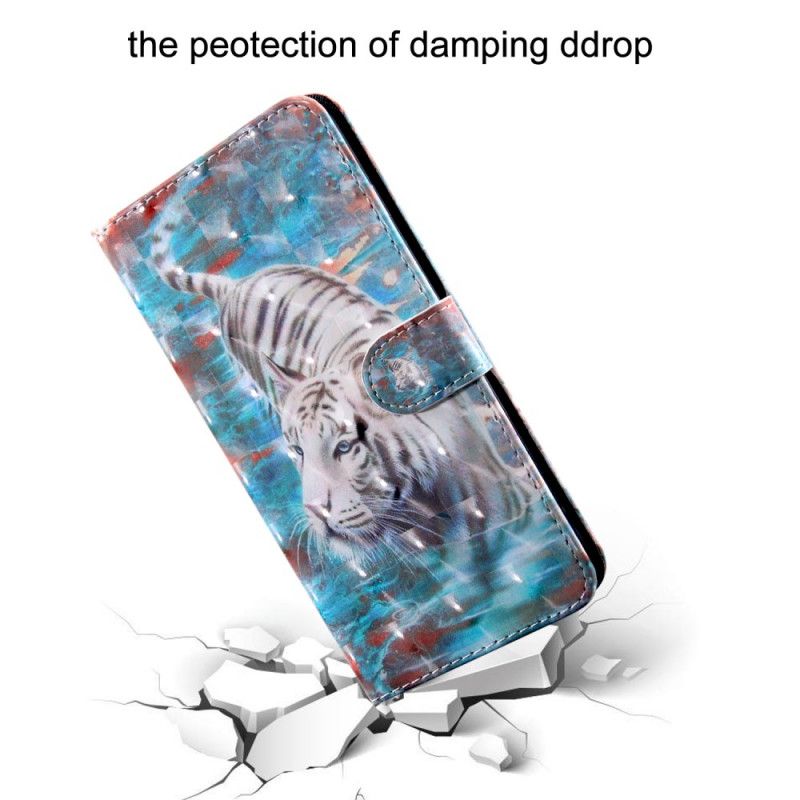 Lederhüllen Für Samsung Galaxy A21S Tiger Im Wasser