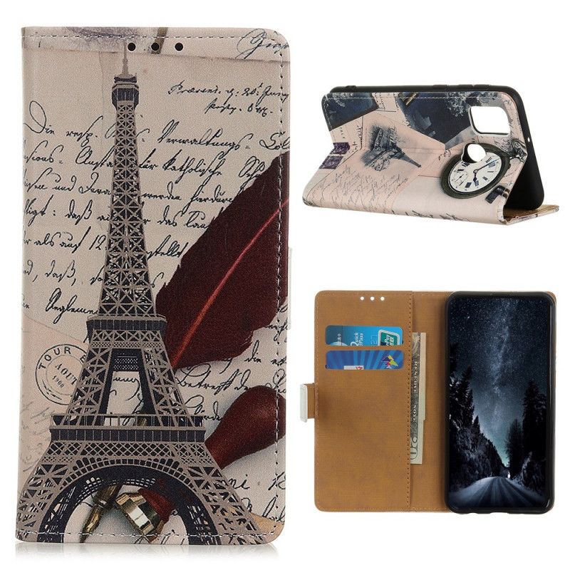Lederhüllen Samsung Galaxy A21S Handyhülle Eiffelturm Des Dichters