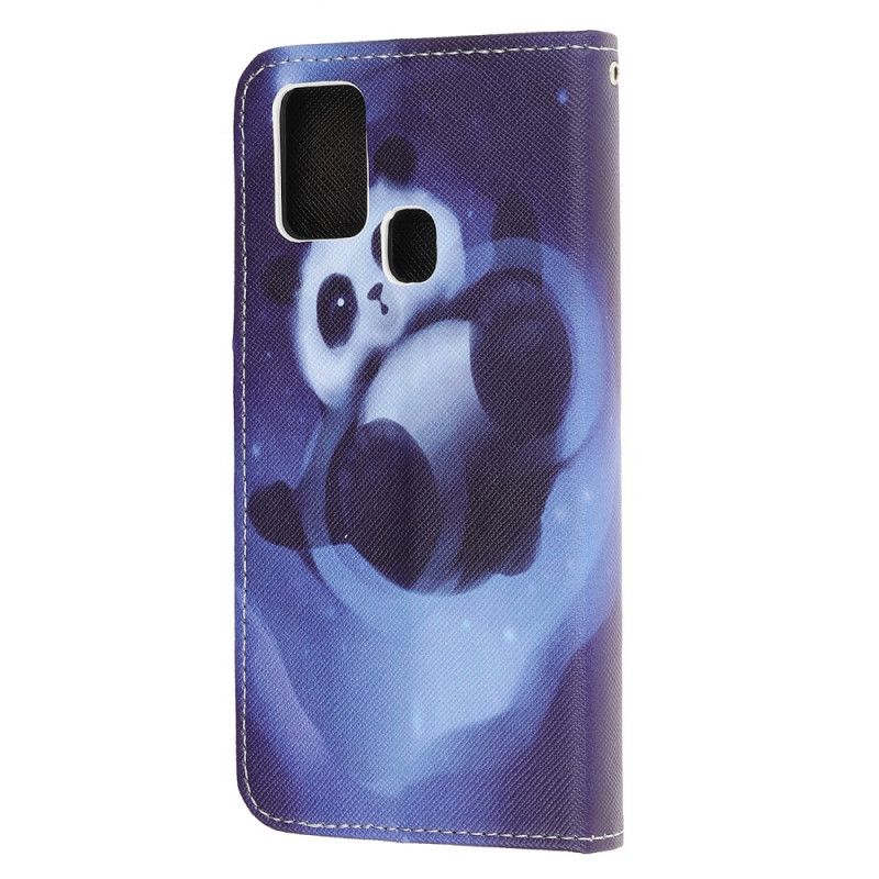 Lederhüllen Samsung Galaxy A21S Panda-Raum Mit Tanga