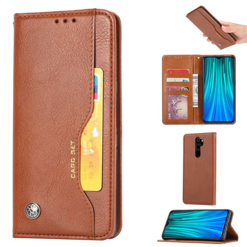 Flip Case Für Xiaomi Redmi Note 8 Pro Schwarz Kartenhalter Aus Kunstleder