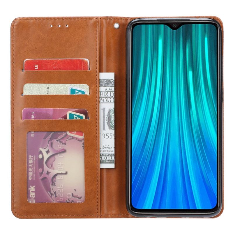 Flip Case Für Xiaomi Redmi Note 8 Pro Schwarz Kartenhalter Aus Kunstleder