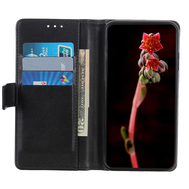 Flip Case Xiaomi Redmi Note 8 Pro Schwarz Farbige Spaltlederversion