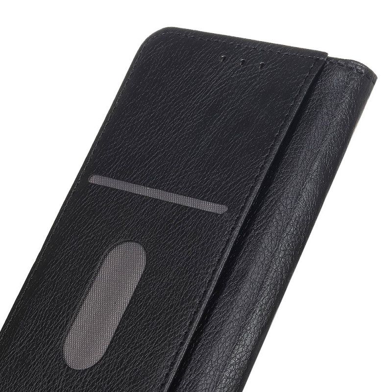 Flip Case Xiaomi Redmi Note 8 Pro Schwarz Litschi Gespaltenes Leder