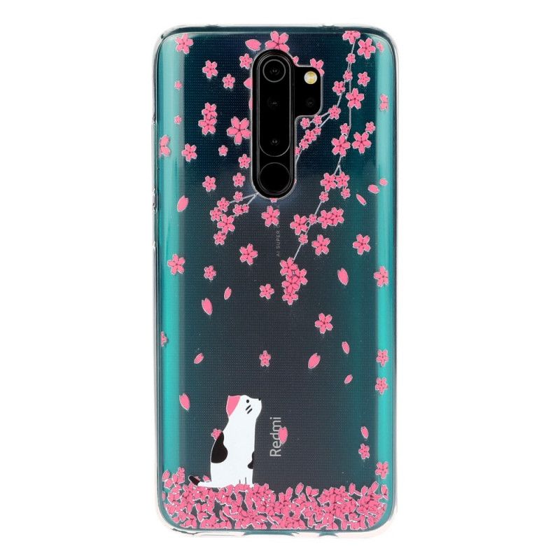 Hülle Für Xiaomi Redmi Note 8 Pro Blütenblätter Und Katze