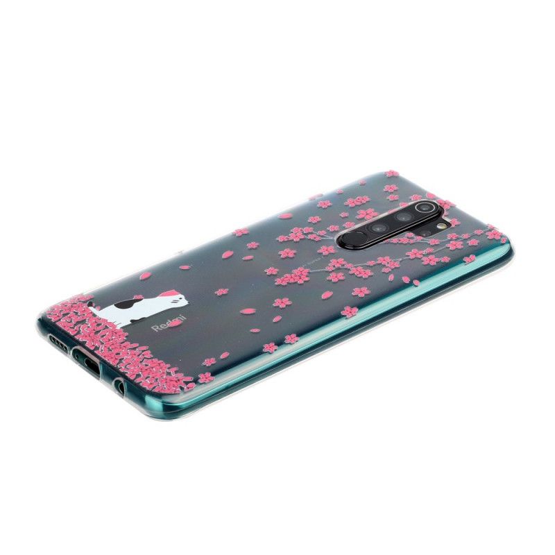 Hülle Für Xiaomi Redmi Note 8 Pro Blütenblätter Und Katze