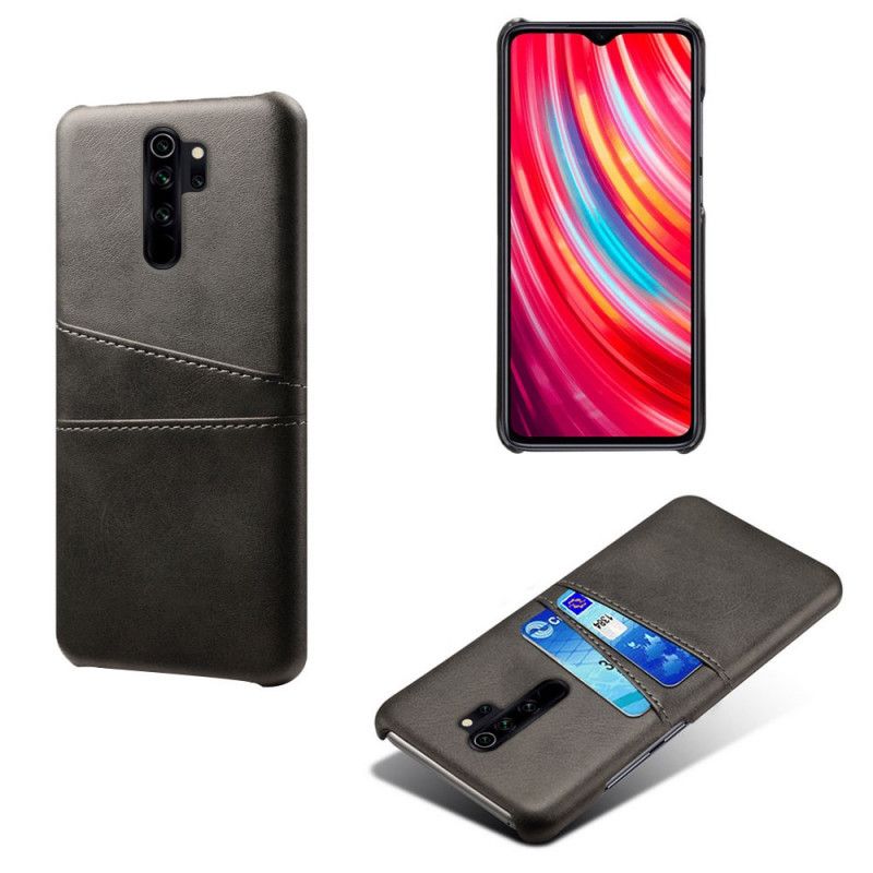 Hülle Für Xiaomi Redmi Note 8 Pro Schwarz Doppelter Karteninhaber