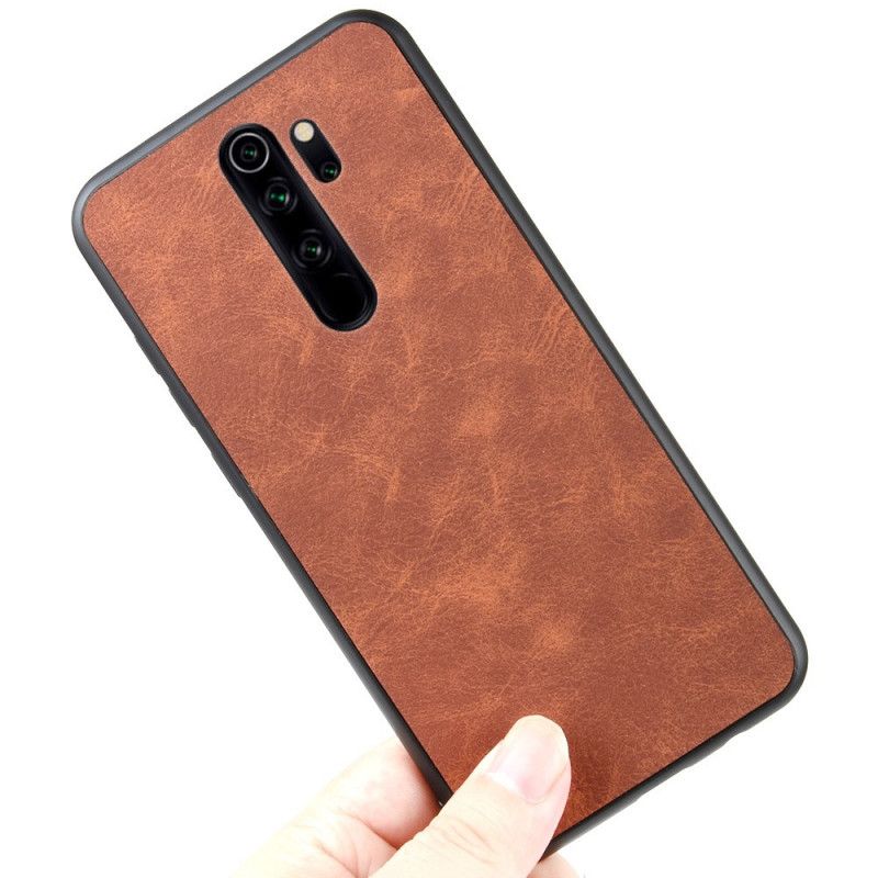 Hülle Für Xiaomi Redmi Note 8 Pro Schwarz Ledereffekt Im Vintage-Look