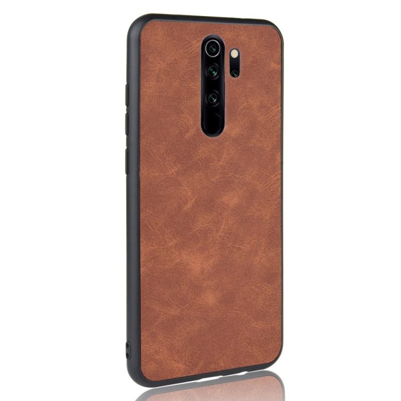 Hülle Für Xiaomi Redmi Note 8 Pro Schwarz Ledereffekt Im Vintage-Look