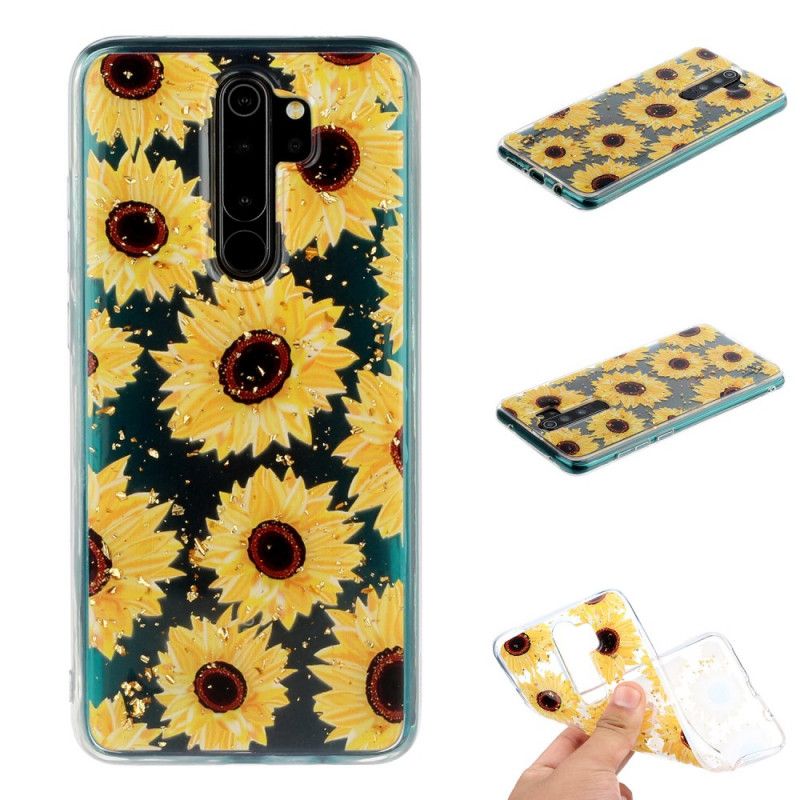 Hülle Xiaomi Redmi Note 8 Pro Handyhülle Mehrere Sonnenblumen