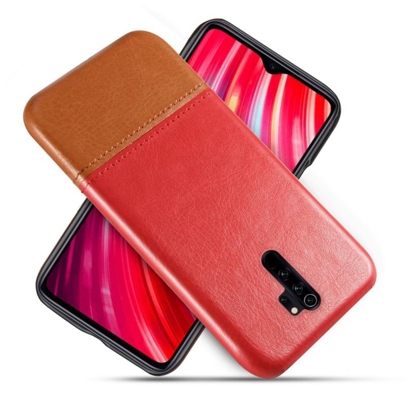 Hülle Xiaomi Redmi Note 8 Pro Rot Ksq Zweifarbiger Ledereffekt