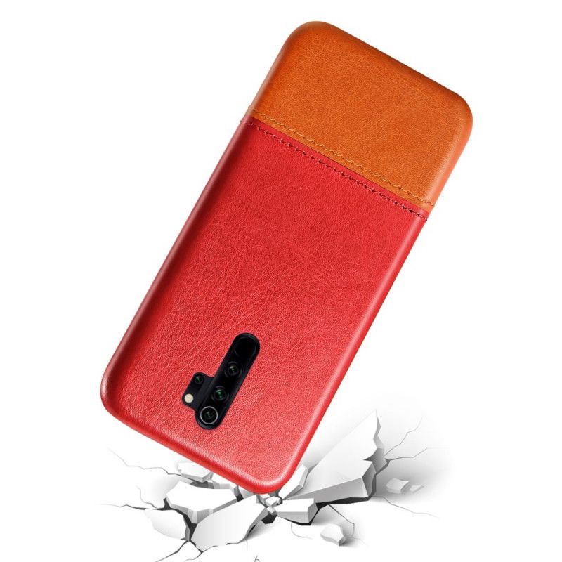 Hülle Xiaomi Redmi Note 8 Pro Rot Ksq Zweifarbiger Ledereffekt