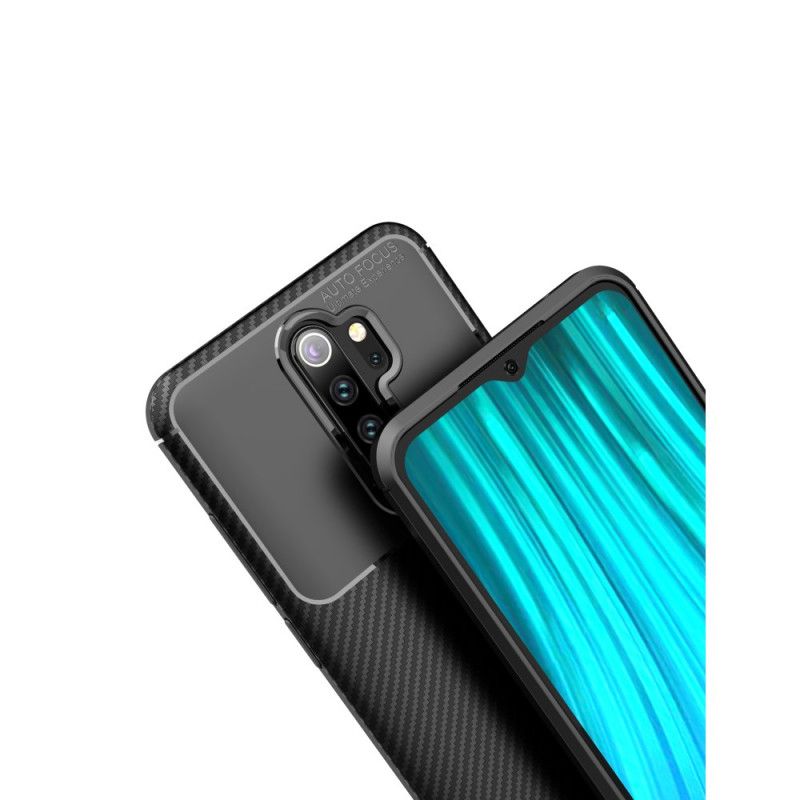 Hülle Xiaomi Redmi Note 8 Pro Schwarz Flexible Kohlefasertextur