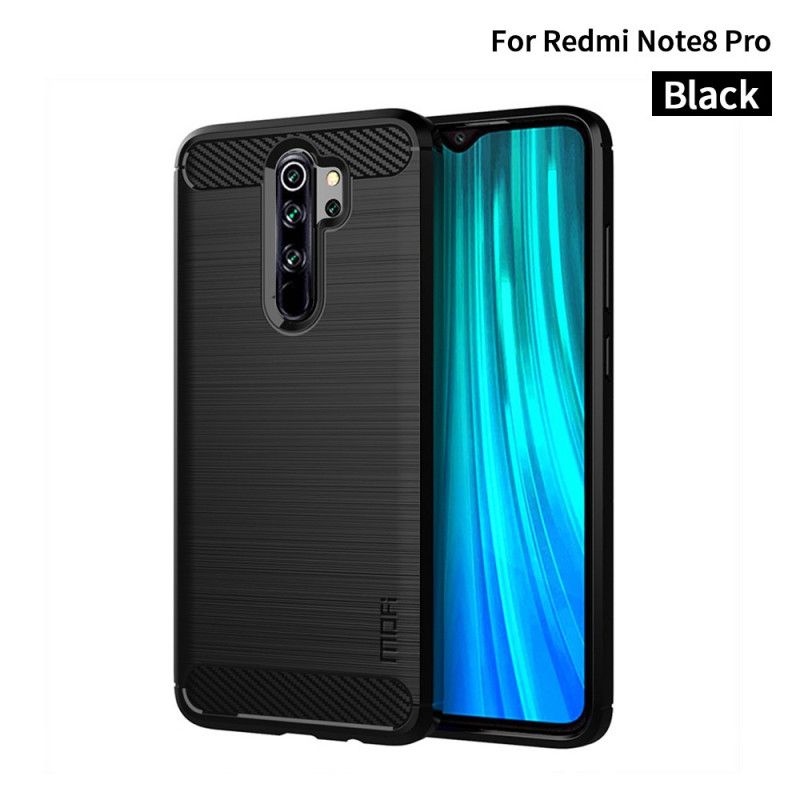 Hülle Xiaomi Redmi Note 8 Pro Schwarz Gebürstete Mofi-Kohlefaser