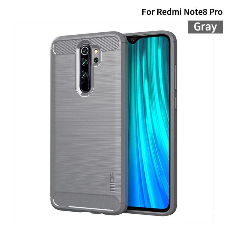 Hülle Xiaomi Redmi Note 8 Pro Schwarz Gebürstete Mofi-Kohlefaser