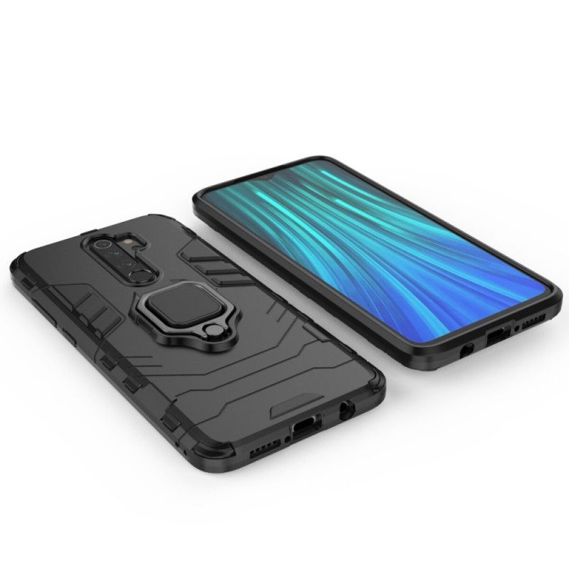 Hülle Xiaomi Redmi Note 8 Pro Schwarz Widerstandsfähiger Ring