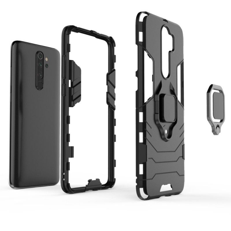 Hülle Xiaomi Redmi Note 8 Pro Schwarz Widerstandsfähiger Ring