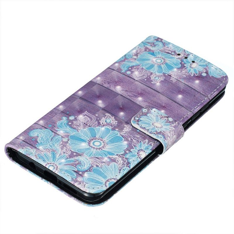 Lederhüllen Für Xiaomi Redmi Note 8 Pro Blaue Blüten