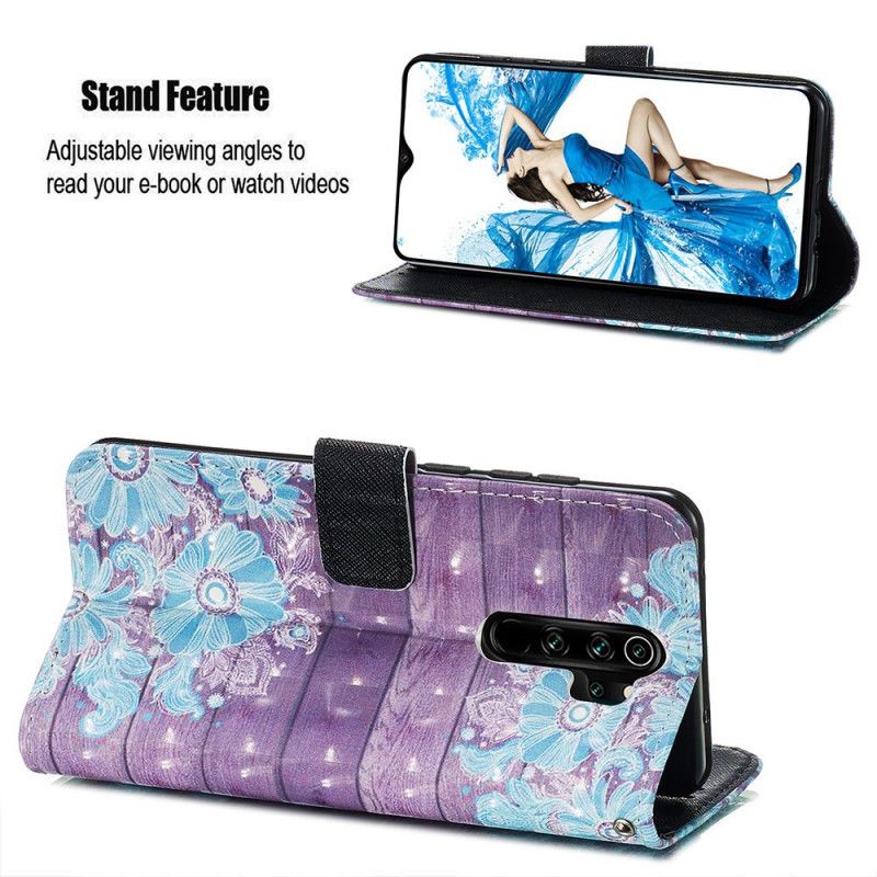 Lederhüllen Für Xiaomi Redmi Note 8 Pro Blaue Blüten