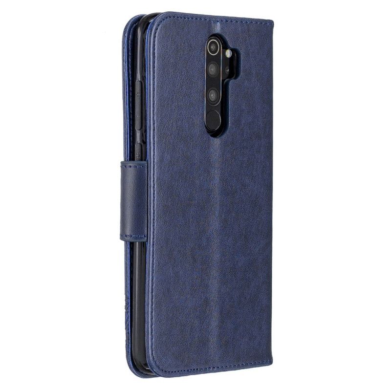 Lederhüllen Für Xiaomi Redmi Note 8 Pro Grau Bedruckte Schmetterlinge Mit Tanga