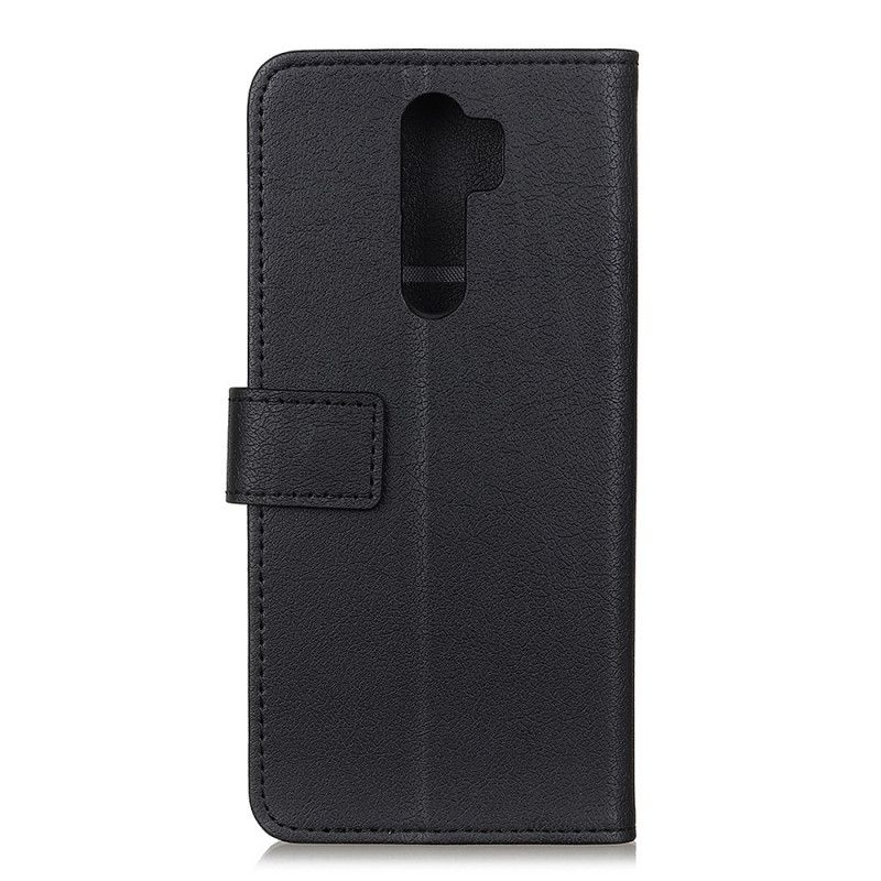 Lederhüllen Für Xiaomi Redmi Note 8 Pro Schwarz Einfacher Glänzender Ledereffekt